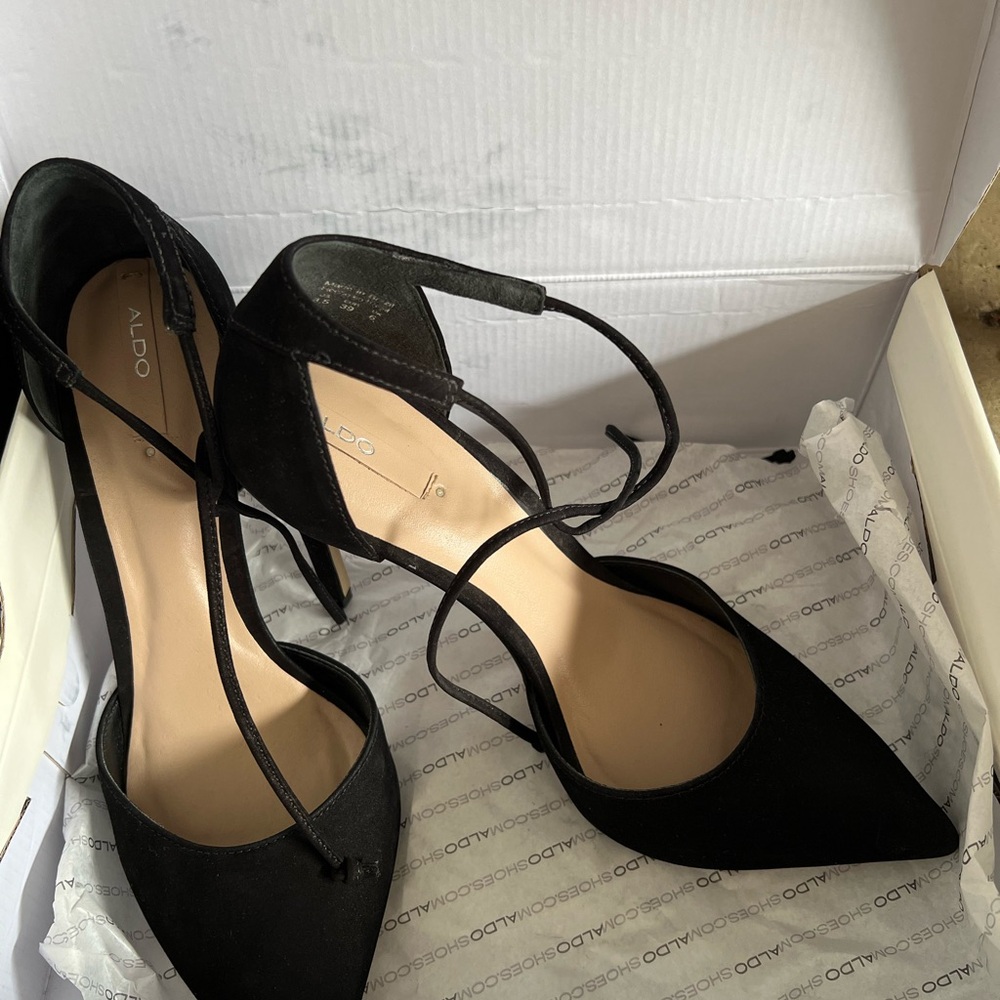 Aldo Black Patent Leather Stiletto Heels